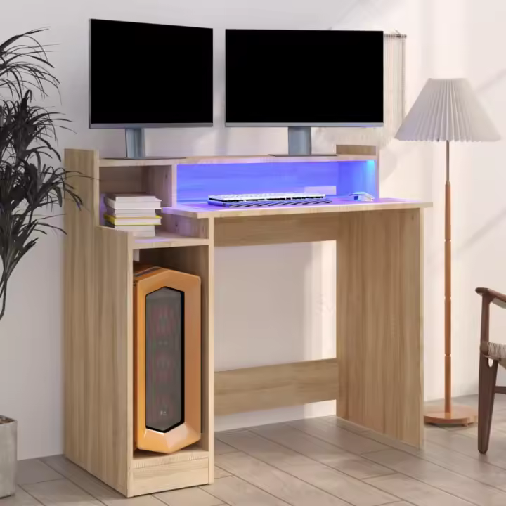 Sonoma Roble 97x45x90 cm Multicapa Exwrite con luces LED - 1