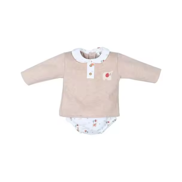 Conjunto de 2 piezas Elefante: Camiseta y cubrepañal-30145-Tony Bambino - 1