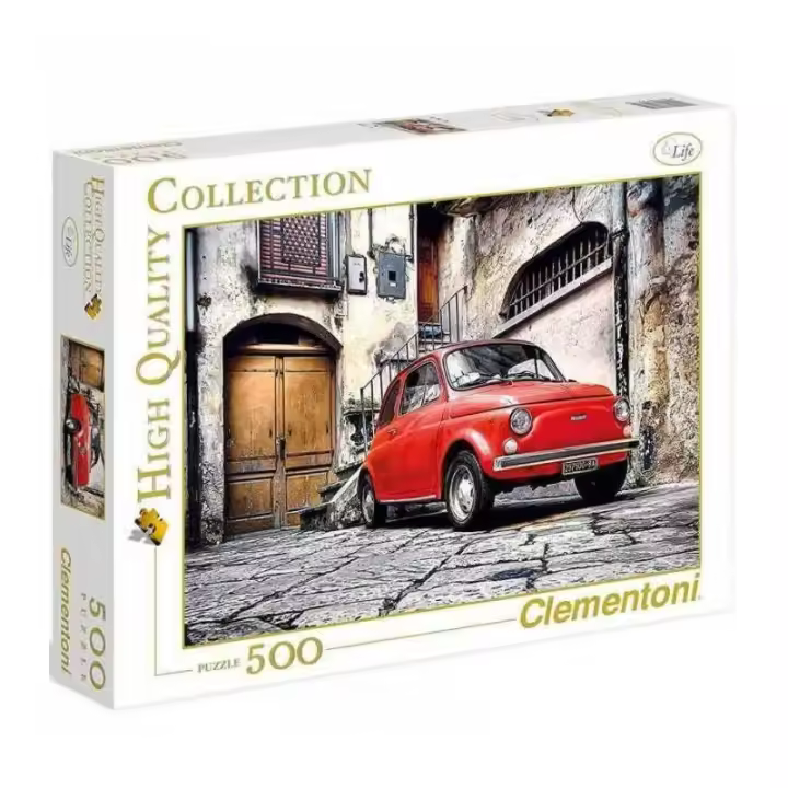 Clementoni Puzzle Fiat 500 de 500 Piezas - Rompecabezas con Clavijas y Juegos - 1