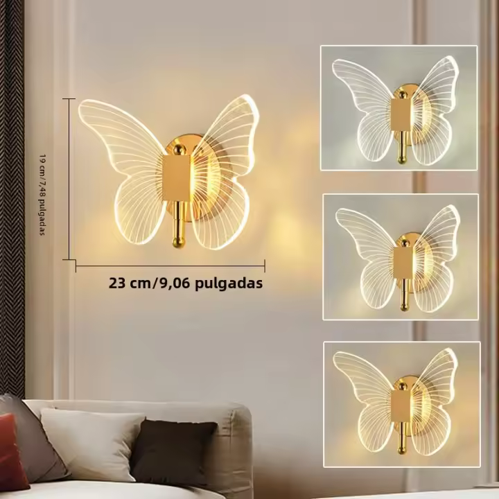 Lámpara De Pared Mariposa Luces Modernas Minimalistas Nórdicas Para Sala De Estar Dormitorio Pasillo LED Iluminación Interior - 1