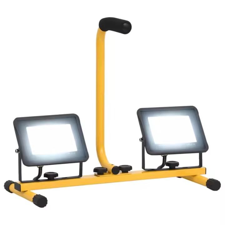 vidaXL Foco LED con Asa 2x30 W Cálido Lámpara Jardín Reflector Patio Color Blanco cálido,  Blanco frío, y mas - 1