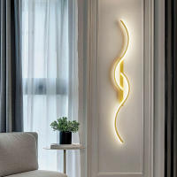 Lámpara De Pared LED Moderna Para Dormitorio Y Sala De Estar Luz De Noche Dorada Con Fuente De Luz LED Decoración Para Hogar Y Sofa - details 1