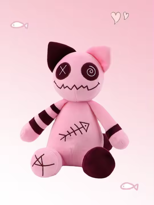 Gato Zombie De Halloween Muñeco De Peluche Animal Suave Rosa Kawaii Muñeco De Peluche Cojín Decoración Para El Hogar Regalo - 1