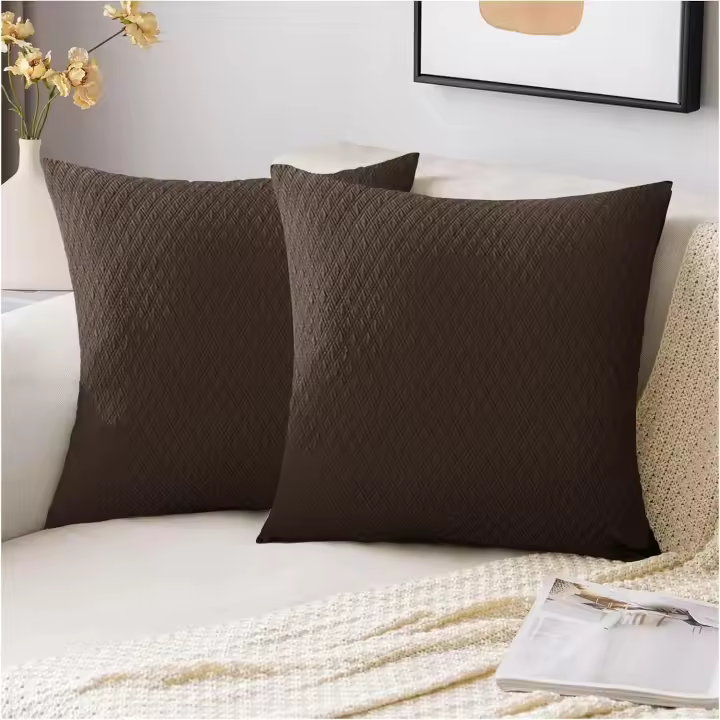 Fundas cojines sofá impermeables antiarañazos antideslizantes sofá protector 45x45cm-chocolate - 1