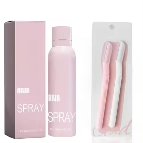 Spray de identificación del cabello para afeitado facial, spray para la piel del rostro, spray de afeitado blanco con 2 afeitadoras, adecuado para todo tipo de cabello y piel - 1