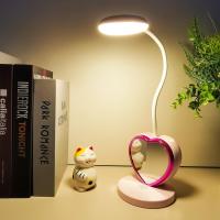 Linda lámpara de escritorio Rosa con Puerto de Carga, portalápices y soporte para teléfono, Luz de Lectura tácthil Con 2 Modos de color, lámpara de Protección ocular para Estudio y más. - details 0