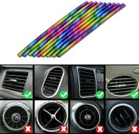 10 Pcs 20cm Tiras De Ventilador De Aire Acondicionado Para Coche En Forma De U Cromo PVC Colorido Brillante Para Decoración Del Coche - details 4