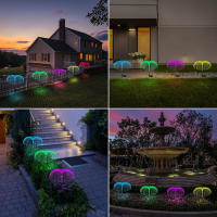 Luces De Jardín Solar LED En Forma De Medusa Impermeables Decoración Navideña Para Patio Balcones Y Jardines Luz Solar Potenciada Flores Iluminadas - details 6