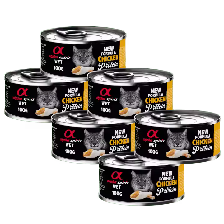Alpha Spirit Comida Húmeda para Gato en Lata Sabor Pollo – Alimento Natural Completo Sin Cereales - 1