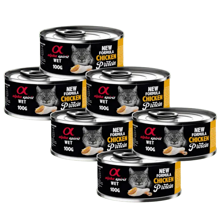 Alpha Spirit Comida Húmeda para Gato en Lata Sabor Pollo – Alimento Natural Completo Sin Cereales - 1