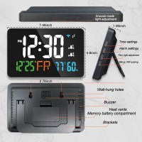 Reloj De Despertar Inteligente Con Estación De Meteorología Termómetro Y Higrómetro Tuya WiFi Compatible Con Smart Life Para El Hogar - details 4