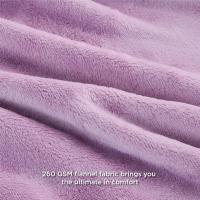 Manta de franela de Coral para Sofá, Manta versátil y Suave y esponjosa para Cama y sofá doble/Doble, Morado Claro, 150x200cm - details 2