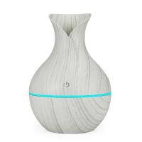 Humidificador USB de 130 ml, Difusor de Aroma Ultrasónico Difusor de Aceite Esencial Modo de Reposo con Luz LED de 7 Colores para Oficina en Casa(Grano de madera claro) - details 7