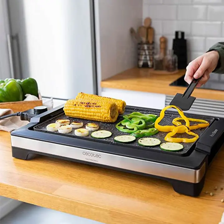 Plancha eléctrica Cecotec Tasty&Grill 2000 InoxStone 2000W negro/inox - 1