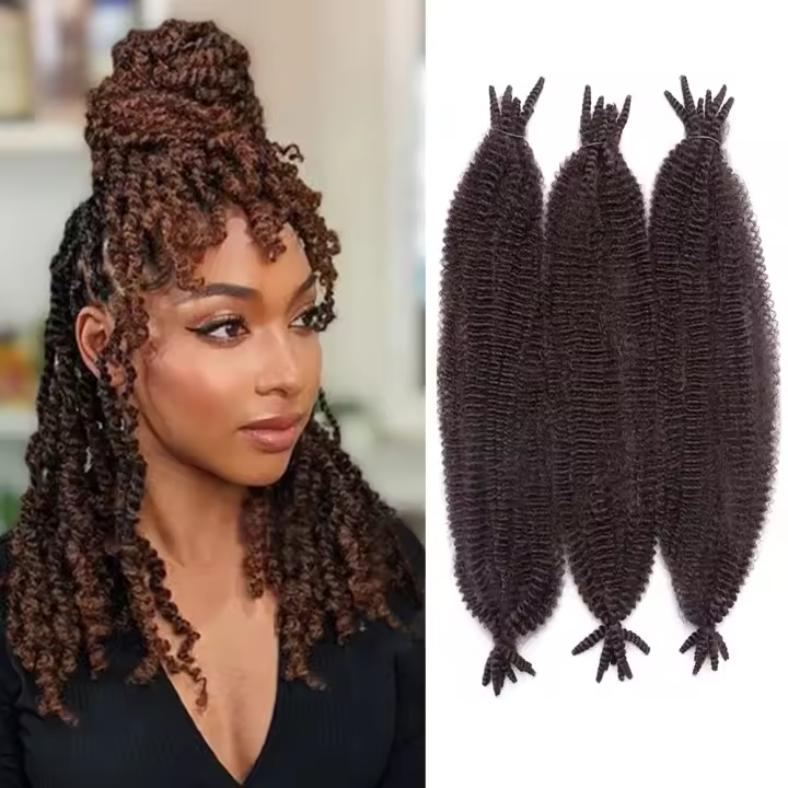 Extensiones De Cabello Crochet Afro Spring Twist Pre-Separadas Marley Para Mujeres Synthetic Braids Cabello Tejido De Afro Twist - 1