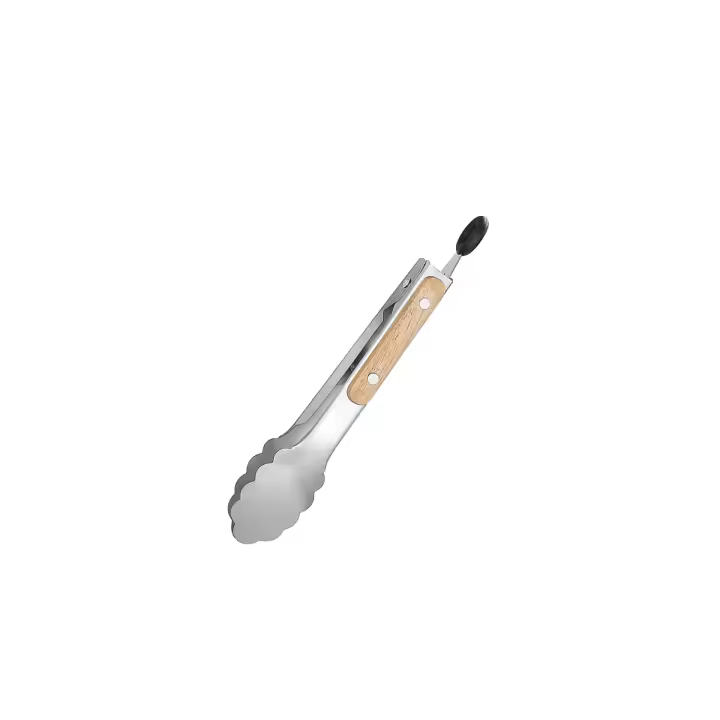 Pinzas De Alimentos Leeseph De Acero Inoxidable Para Cocina Barbacoa Y Asado Con Mango De Madera Resistentes Al Calor Y Fáciles De Limpiar Tamaño 7-16 Pulgadas - 1