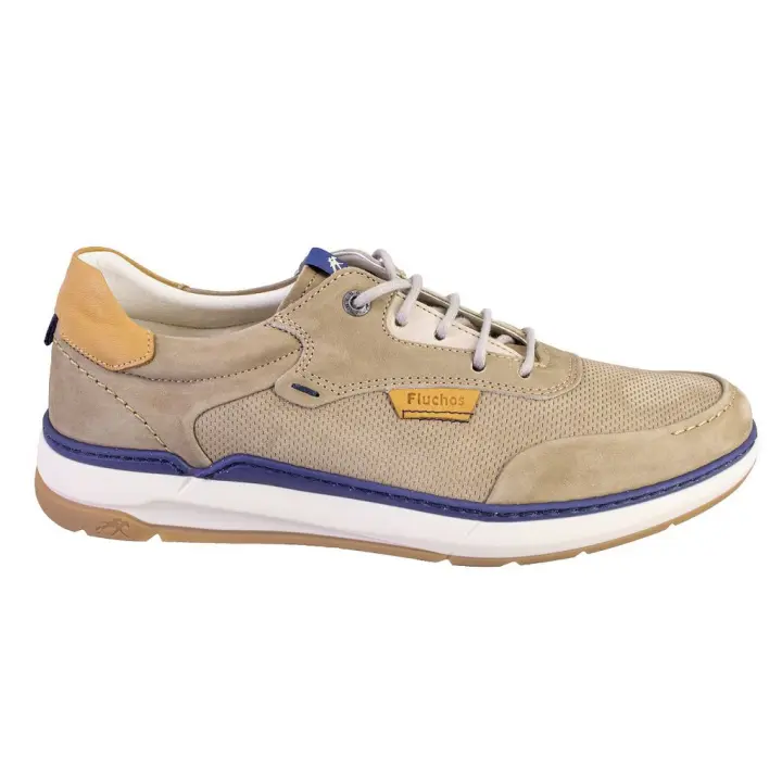 FLUCHOS F2210 Zapatillas casual de hombre beige NOBUK 525 - 1