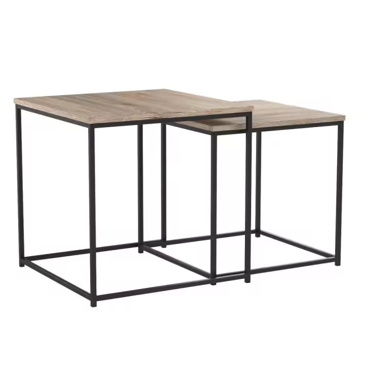 MIRAMAX-Mesa auxiliar Cuadrado nido,2 Mesitas decorativas para Salón,Dormitorio - 1