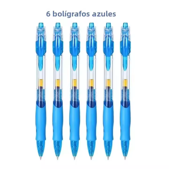 Juego De 6-30 Bolígrafos Gel Retráctiles En Negro/Rojo/Azul Para Escritura Suministros Escolares Material Plástico Secado Rápido - 1