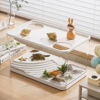 HUA PET Mini Acuario Transparente Resistente Al Desplome Para Plantas Hidroponicas Con Tapa Ecologico Para Escritorio Hogar Tanque Lento Para Tortugas - details 3