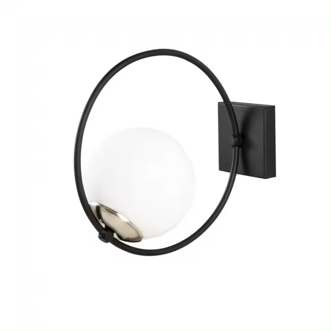 WONDERLAMP Wonderlamp Aplique de Pared Escott LED Cristal y Metal Negro Opal 28x15x31cm - 1