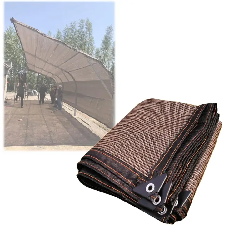 Paño de Sombra de Red Anti Calor, con Ojales, Tela de Sombra de Polietileno HDPE, Refuerza Espesar para Jardín Balcón Terrazas Invernadero Pérgola al Aire Libre, Fácil de Instalar 4x4m - 1