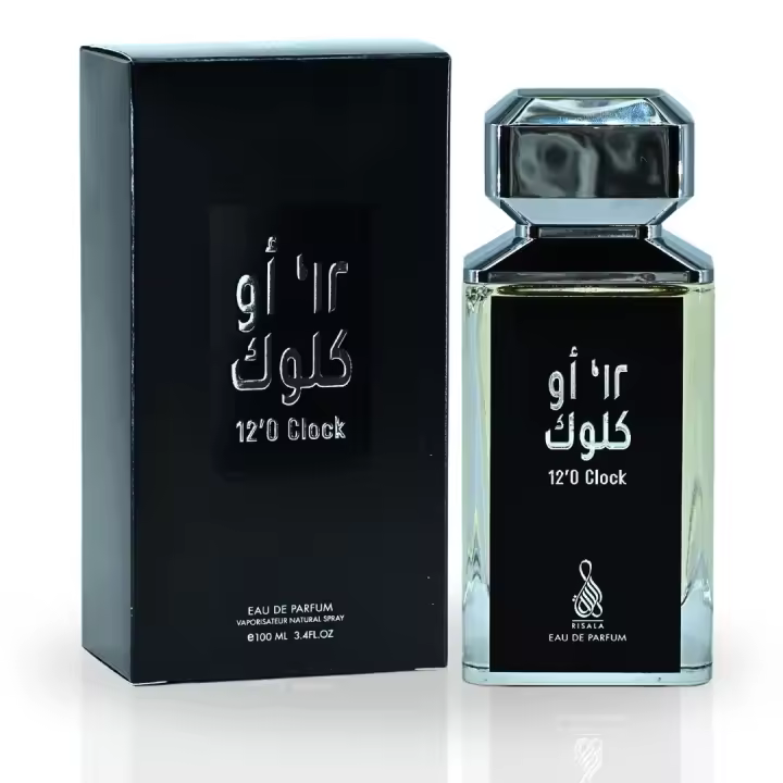 Perfume árabe unisex 12 O'Clock de Risala 100ml,Fragancia femenina  masculina acuática, violeta ,fresca ,Colonia de hombre y de mujer NOVEDAD - 1