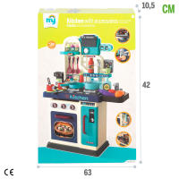COLORBABY - Cocina juguete eléctrica, 53x22x69 cm, luz y sonido, accesorios para cocinar, alimentos, horno, fregadero, frigorífico, cafetera, cocinita infantil, cocinitas infantiles, cocinas para niños, +3 años - details 7