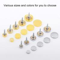 Espejo tornillos decorativos tapa clavos sujetadores, latón pulido oro, 14mm 8 piezas CWA - details 1