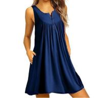 Vestido De Verano Para Mujer Talla S-5XL Estilo Casual Prenda Interior Con Botones Pleated Vintage Largo Hasta La Rodilla - details 6