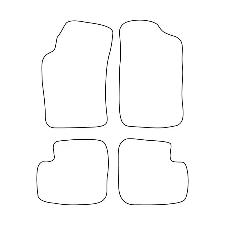 Juego de alfombrillas de terciopelo para Toyota Avensis I 1997-2003 - ribete rojo - 1
