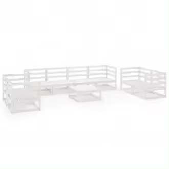 VIDAXL 3075465 conjunto de muebles para el exterior de color blanco madera maciza de pino - 1