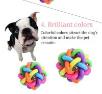 Juguete Para Perros Y Gatos Colorido Con Campanas Bola De Goma Resistente Masticación Sonido Entrenamiento Interacción Humano-Pet Accesorios - details 9