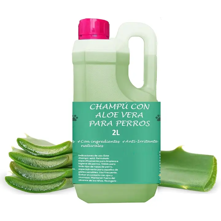 Plantawa Champú para Perros Aloe Vera 2L, Sin alérgenos, Sin parabenos, 100% Vegano, Ideal con Problemas de Piel, Dermatitis, Piel Atópica, Piel Sensible, Extractos Naturales, Sin Isotiazolonas - 1