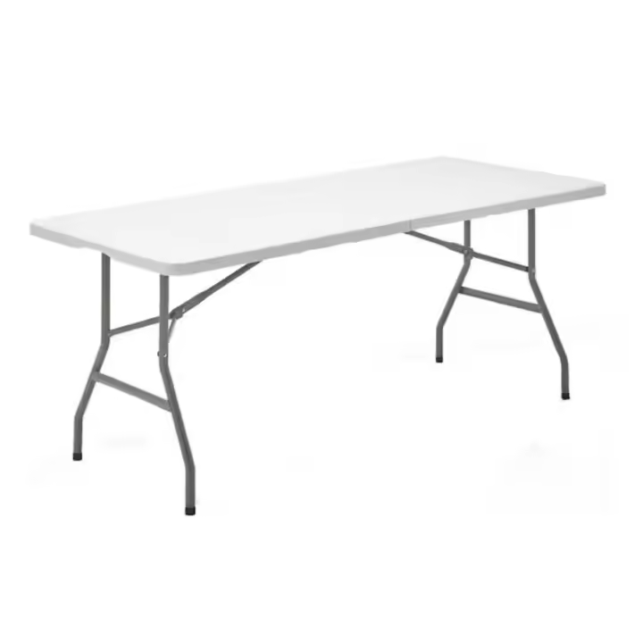 ORION91 Mesa Resina Catering Plegable Portátil Rectangular Blanca 180 cm x 70 cm x 75 cm - SpazioLuzio - 1