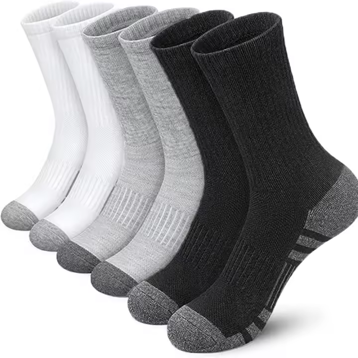6 Pares De Calcetines De Gimnasio Para Hombres De Talla Grande Con Agarre En La Pista Calcetines Deportivos De Algodón Suave Y Cómodos Para Exterior - 1
