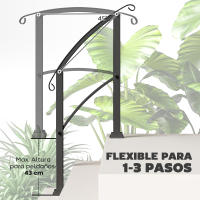 Outsunny Barandilla de Escalera 71 cm Pasamanos para Escalera con Kit de Instalación Ángulo Ajustable para 1-3 Escalones para Exterior Terraza Patio Negro - details 0