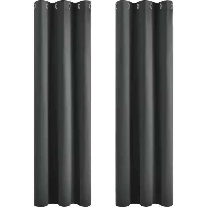 Cortinas de encaje confeccionadas con anillos cortinas térmicas para dormitorio sala de estar 42x90 pulgadas gris oscuro conjunto de 2 - 1