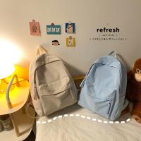 Mochila De Nylon Impermeable Para Mujer 2022 Color Sólido Bolsa Escolar Para Adolescentes Viaje Mochila De Hombro Con Capa De Computadora Suave - details 13