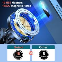 Seiaol Cargador inalámbrico Magsafe para coche de 15 W, succión de 1,68 kg, cargador rápido Qi, accesorios Magsafe, soporte magnético para teléfono con ventilación de aire, compatible con iPhone 12/13/14/Pro/Max/Mini/Plus - details 4