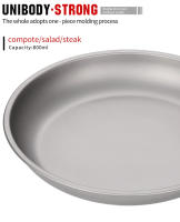 Tiartisan Plato De Titanio Ultraligero Portátil Para Camping Al Aire Libre 220mm Extra Grande Para Ensalada Y Comida Postre Sin Plegar - details 4