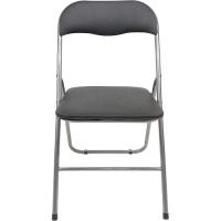 LILI HOME Pack de 2 Sillas Plegables en Color Negro con Respaldo - Metal y PVC - 80 x 48 x 44 cm Gracias a su diseño funcional y moderno, son perfectas para el hogar, la oficina, eventos o reuniones. - details 4