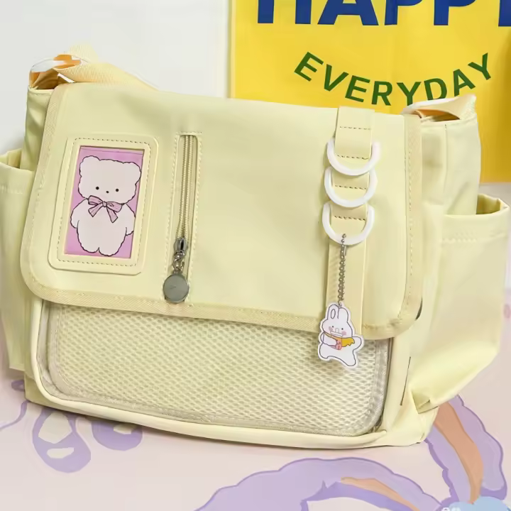 Bolso cruzado transparente para niñas con placa de exhibición, mochilas escolares de estilo DIY para adolescentes, nuevo - 1