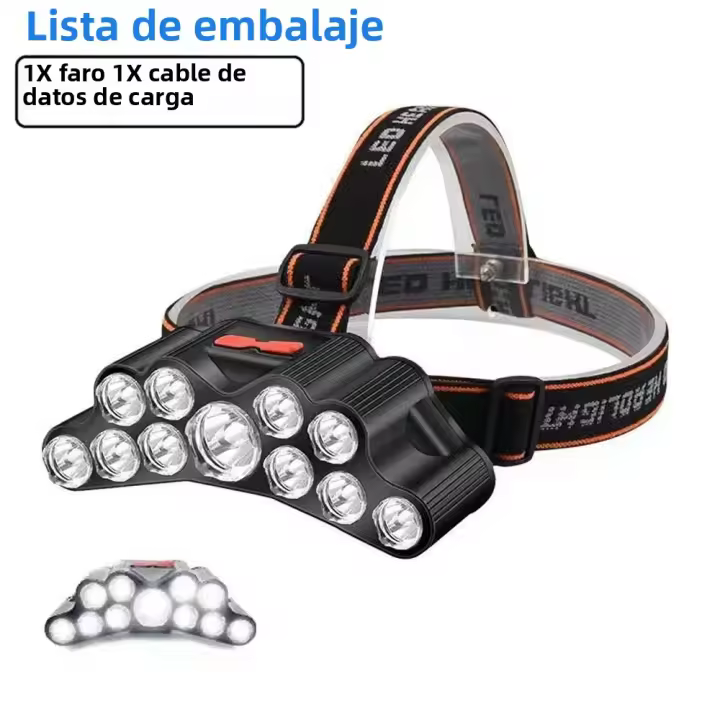 8*XPG Linterna De Correa Con Luz LED Fuerte Batería Integrada De 800mAh Recargable USB Para Camping Pesca Y Actividades Al Aire Libre - 1