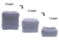 Almohada De Viaje Inflable Para Pies 3 Capas Cojín De Descanso Para Niños Asiento De Pierna Para Avión Coche Autobús Tren Oficina Rectangular PVC Azul Oscuro Azul Peacock Gris Oscuro Gris - details 10