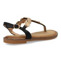 PuntoSalao Sandalias planas cómodas diseño brillante para mujer color negro TF5552 - details 2