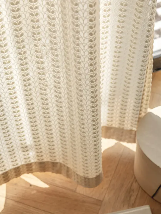 Cortina De Pantalla Cremosa Para Ventana Opaque Protección Solar Para Sala De Estar Y Balcón Material De Poliéster 100% - 1