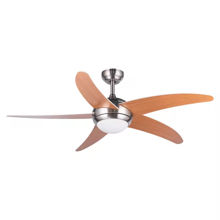 Ventilador de techo silencioso XTRELAMP RAGNAR Motor Dc  6v NIQUEL LED 18W con mando a distancia 2000 lm Diámetro 132cm - 1