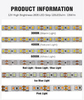 Tira LED Flexible 2835 DC12V 24V 120LEDs/m 6W/m Luz LED 3000K 4000K 6000K Roja Verde Azul Rosa Naranja Amarilla Para Decoración De Hogar - details 6