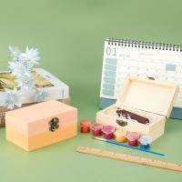 Caja De Joyería De Madera No Terminada Rectangular Con Tapa Plegable Y Cierre Frontal Para Artesanías Y Almacenamiento En El Hogar 13x6.1x7.9cm - details 1